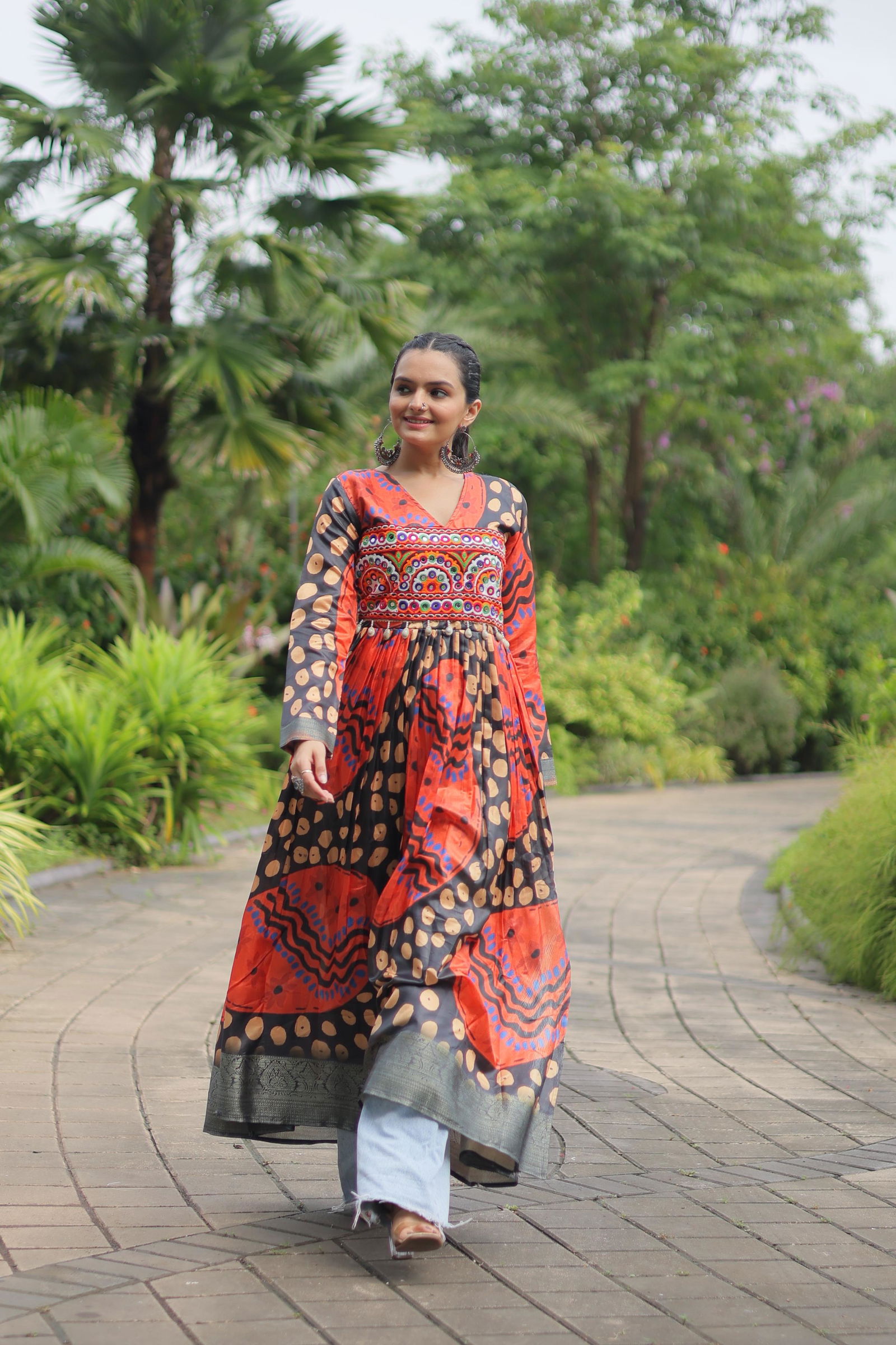 KA 1131 Art silk With Kutchi Gamthi Work Navaratri Kurtis Wholesale Shop In Surat